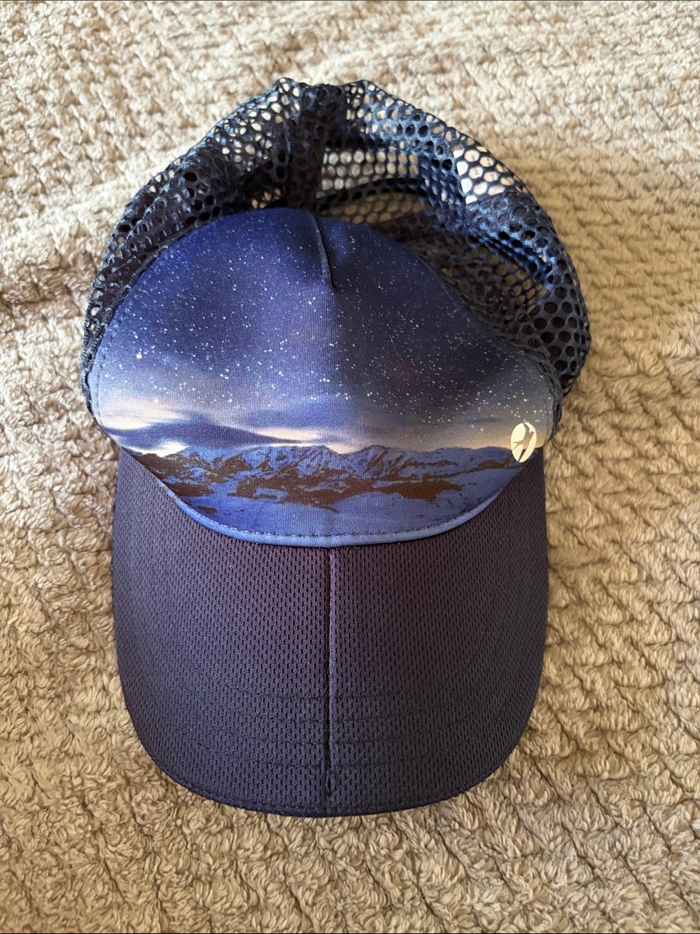 oiselle Navy Blue Scenic Mesh-Back Running Hat